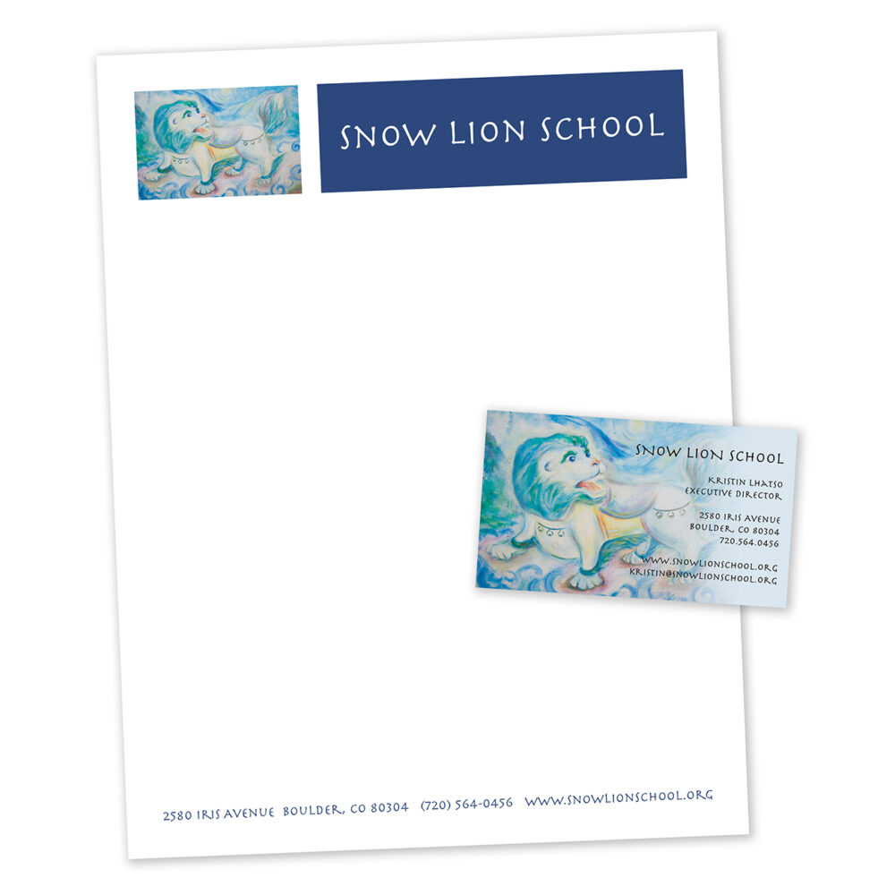 Snow Lion letterhead and business card